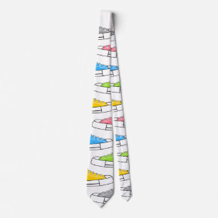 Casual Colourful Sneakers Unisex Neck Tie