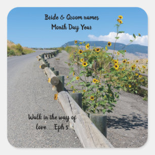 Casual country west mountain road flower stickers