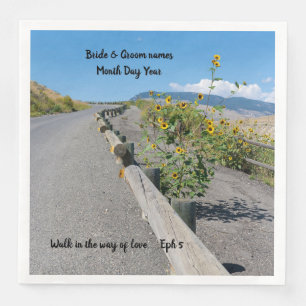 Casual country west mountain road flower table napkin