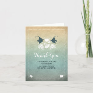 casual cute beach wedding thank you cards