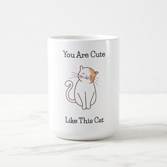 Casual Cute Cat Self-Love Confidence For Anyone Coffee Mug (Center)