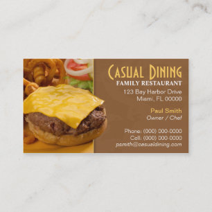 Casual Dining Restaurant Business Card