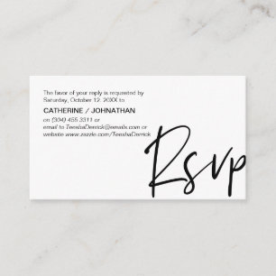 Casual Elegance, Black Script, RSVP respond Enclosure Card
