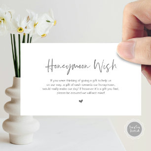 Casual Elegance Wedding Honeymoon Wish Enclosure Card