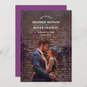 Casual Engagement Photo Purple Save The Date