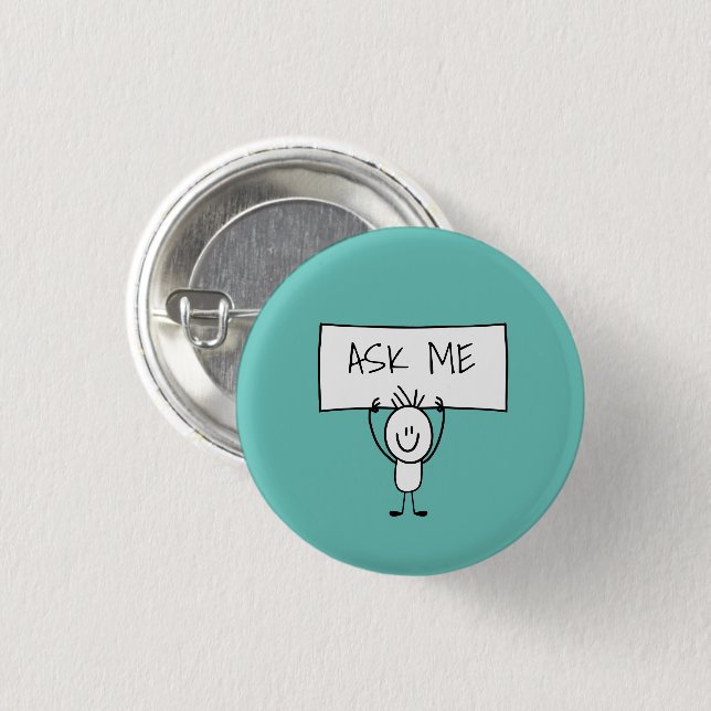Casual Fun Trade Show Ask Me Buttons (Front & Back)