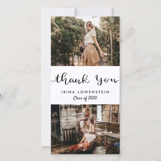 Casual Graduate Two Photo Thank You Script (Front)