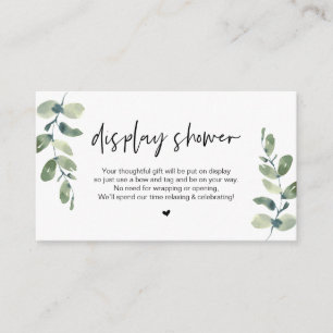 Casual Greenery, Display Shower, black, Wedding Enclosure Card