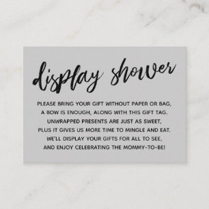 Casual Grey Display Baby Shower No Gift Wrap Enclosure Card