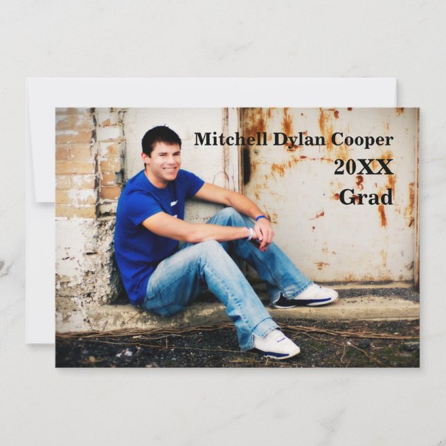 Casual Grunge  - Graduation Announcement (Front)