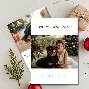 Casual Handwriting Happy Howlidays Dog Christmas  Holiday Card
