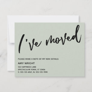 Casual Handwriting I've Moved Sage Announcement