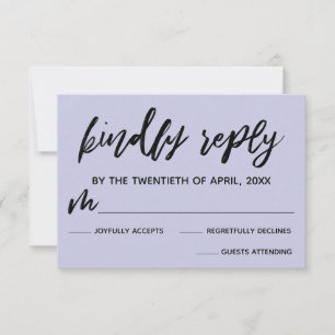Casual Handwriting Lavender Wedding RSVP Card