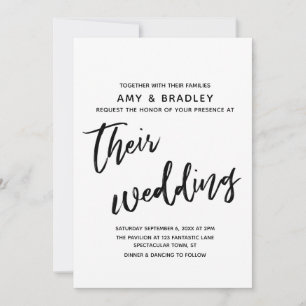 Casual Handwriting Simple Typography Wedding Invitation