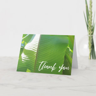 Casual Handwriting Thank You, Banana Leaf Photo Card