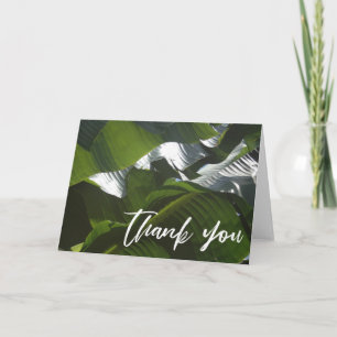 Casual Handwriting Thank You, Banana Leaves Photo Card
