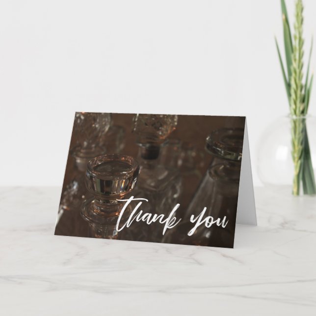 Casual Handwriting Thank You Glass Bottles Photo Card (Front)