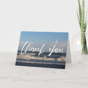 Casual Handwriting Thank You Topsail Beach Waters Card