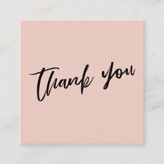 Casual Handwriting Wedding Thank You Blush Pink Enclosure Card (Front)
