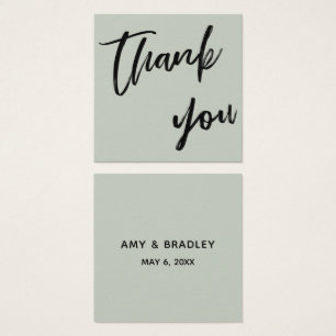 Casual Handwriting Wedding Thank You Favour Sage