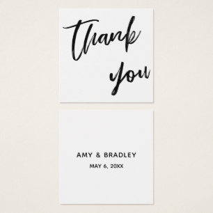Casual Handwriting Wedding Thank You Favour Tag