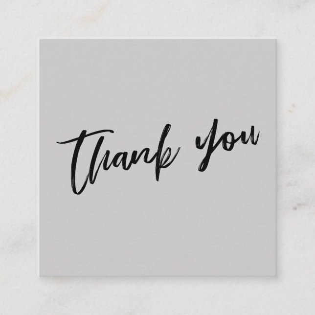 Casual Handwriting Wedding Thank You Light Grey Enclosure Card (Front)
