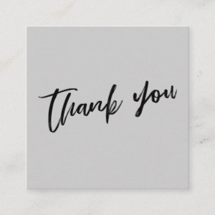 Casual Handwriting Wedding Thank You Light Grey Enclosure Card