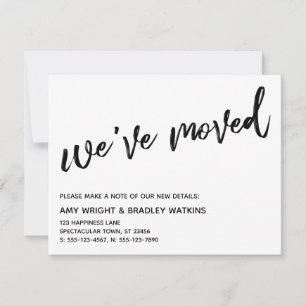 Casual Handwriting We've Moved Announcement Card
