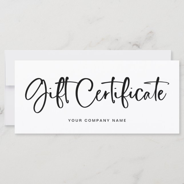 Casual Handwritten Script | Gift Certificate (Front)