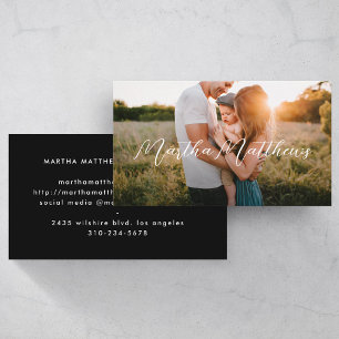 Casual Handwritten Text Minimal Photographer Business Card