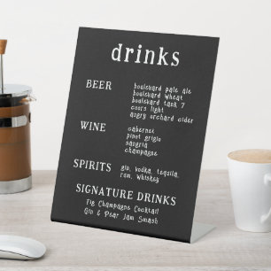 Casual Handwritten Typography White & Black Pedestal Sign