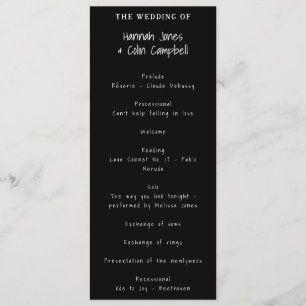 Casual Handwritten Typography White & Black Programme