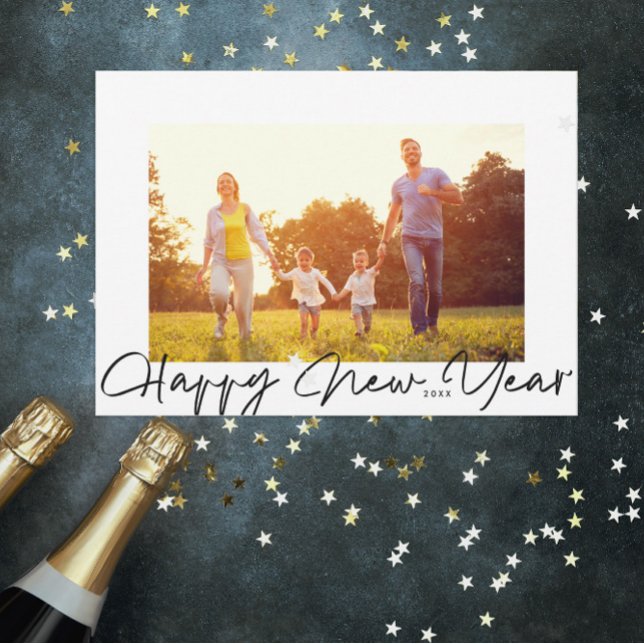 Casual Happy New Year Photo Card (Creator Uploaded)