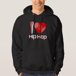 Casual I Love Hip Hop Music Rap Fan Breakdance Dj  Hoodie
