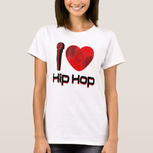 Casual I Love Hip Hop Music Rap Fan Breakdance Dj T-Shirt