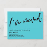 Casual I've Moved Turquoise New Address Card