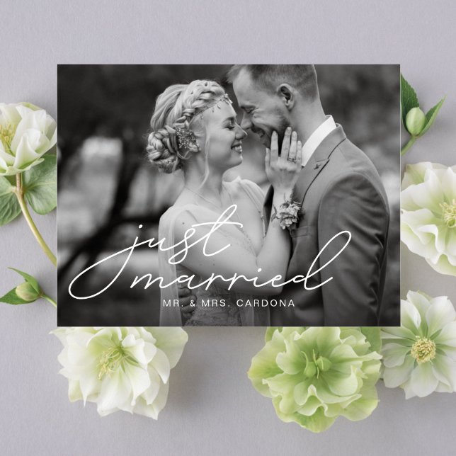Casual Just Married Elopement Photo Announcement Postcard (Creator Uploaded)