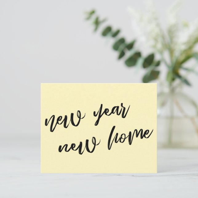 Casual Light Yellow New Year New Home Announcement (Standing Front)
