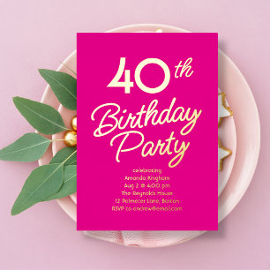 Casual Milestone Birthday Party Foil Invitation