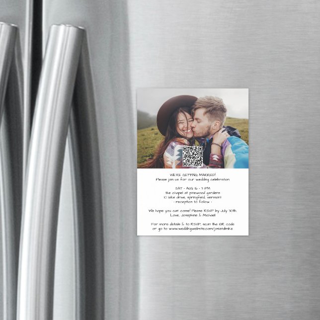 Casual Modern All-In-One QR RSVP Photo Wedding Magnetic Invitation (Creator Uploaded)