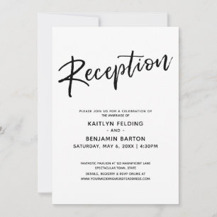 Casual Modern Handwriting Simple Wedding Reception Invitation