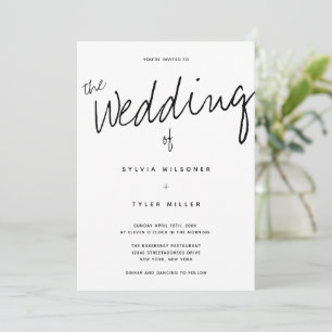 Casual Modern Minimalist Typography Wedding Invitation