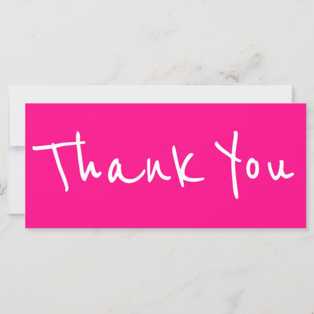 Casual Modern Pink Two Side Thank You Cards (Front)