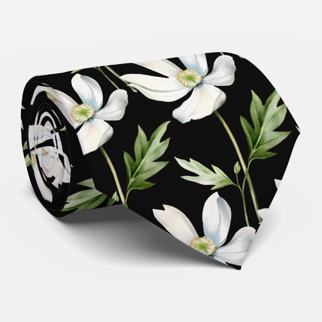 Casual Office WIldflowers Boho Neck Tie (Rolled)