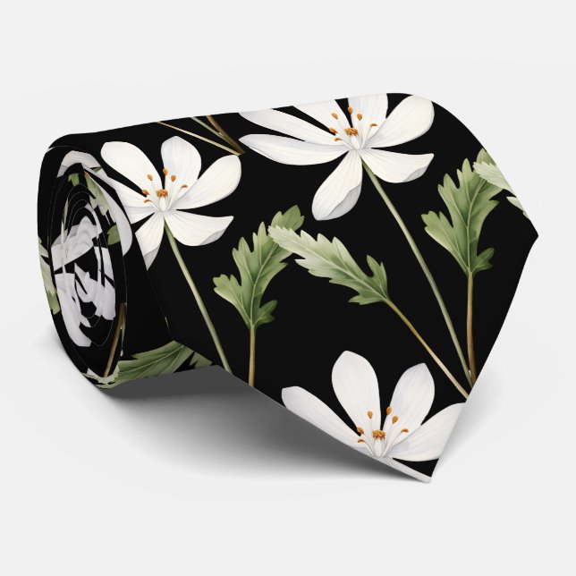Casual Office WIldflowers Boho Neck Tie (Rolled)