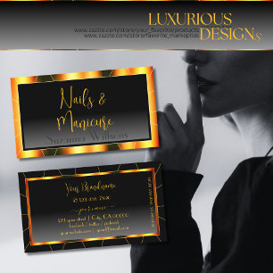 Casual Orange Frame Black Gradient Luxury Identity Business Card