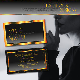 Casual Orange Frame Black Gradient Stylish Modern Business Card