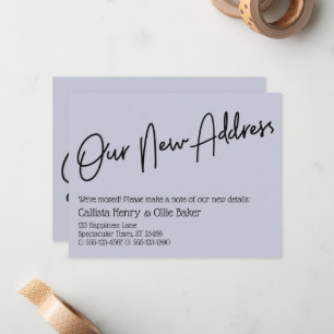 Casual Our New Address Dusty Blue Announcement