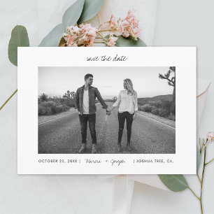 Casual Pastel Frame Photo Save the Date Invitation