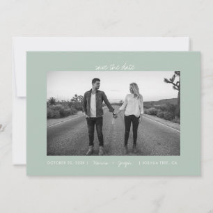 Casual Pastel Sage Frame Photo Save The Date